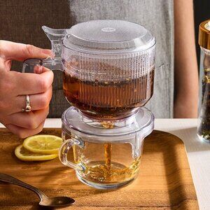 Pampered Chef Tea Steeper & Dispenser Teapot Fresh Brewer Tea Open Box